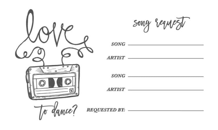 Free Printable Love Mix Tape Song Request Form