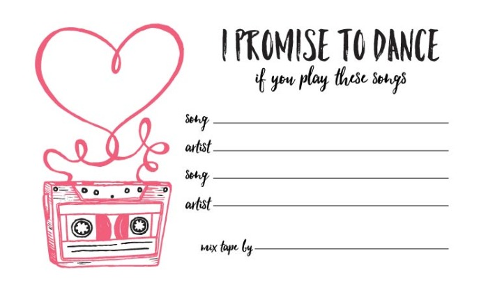 Free Printable Mix Tape Song Request Form