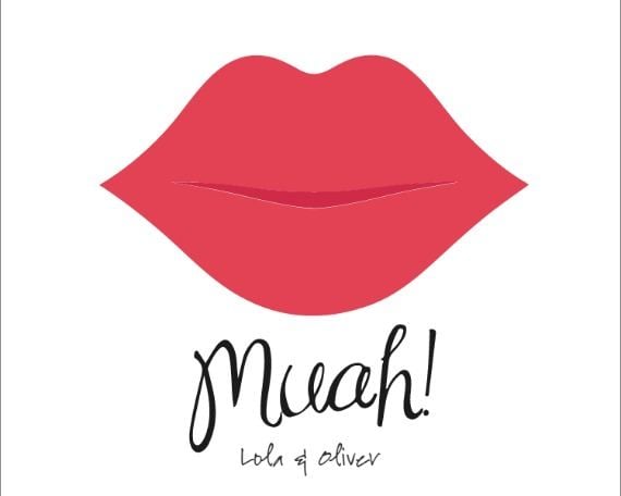 Print: Muah and Mustache Favor Free Printable Wedding Tags