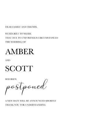 Printable Wedding Postponement