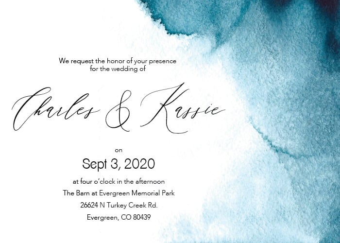 Blue Ombre Wedding Invitations