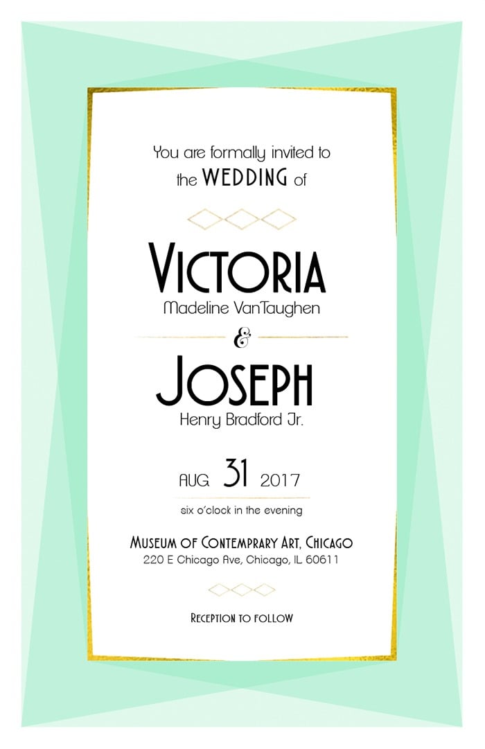 Modern Geometric Free Printable Wedding Invite