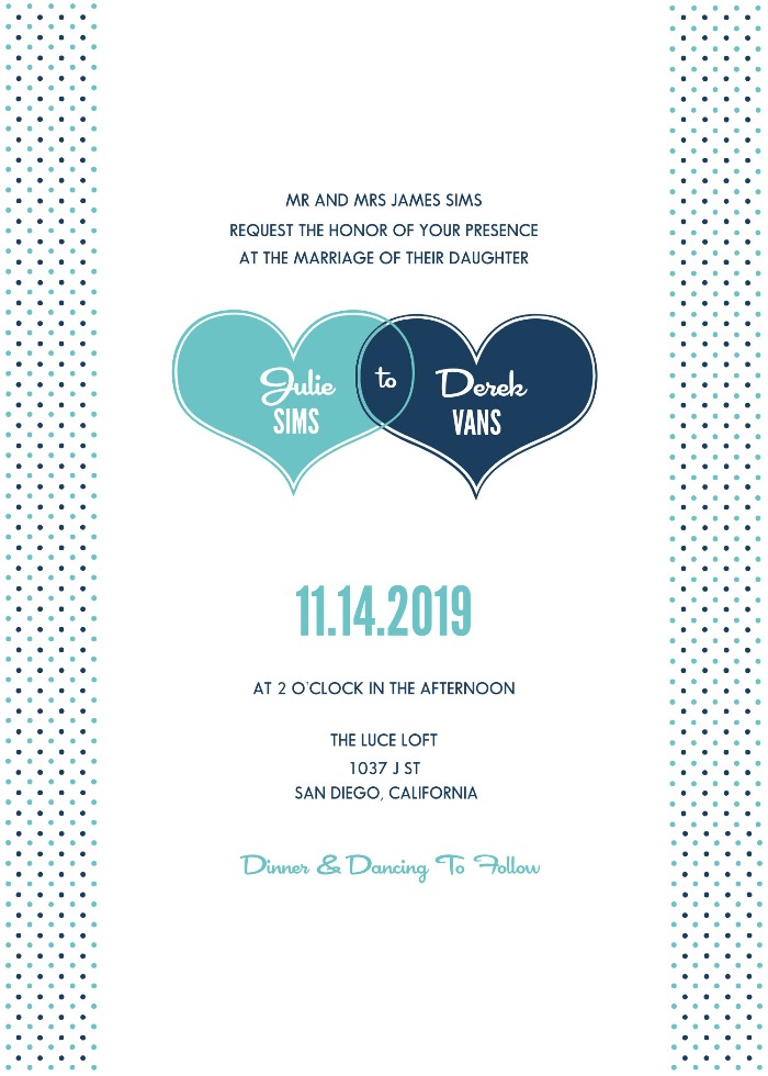 Hearts and Polka Dots Free Printable Save The Date