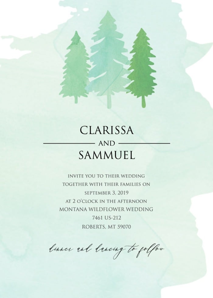 Print: Free Tree Wedding Suite