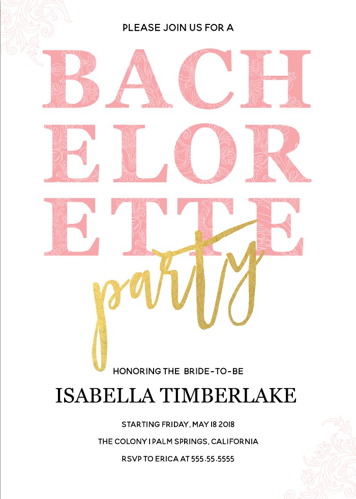 Print: Free Bachelorette Party Invitations