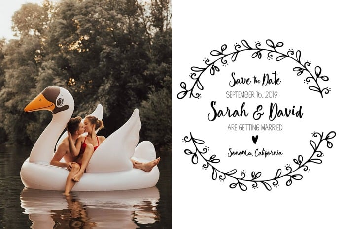 Print: Rustic Wreath Save The Date
