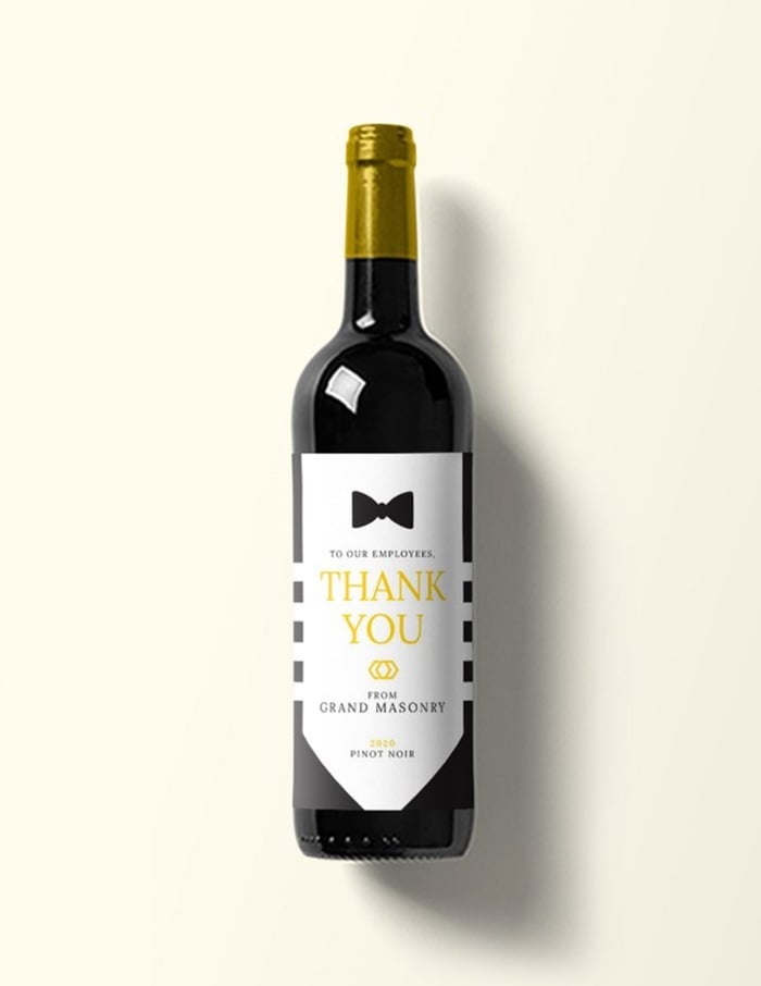 Custom Black Tie Wine Label
