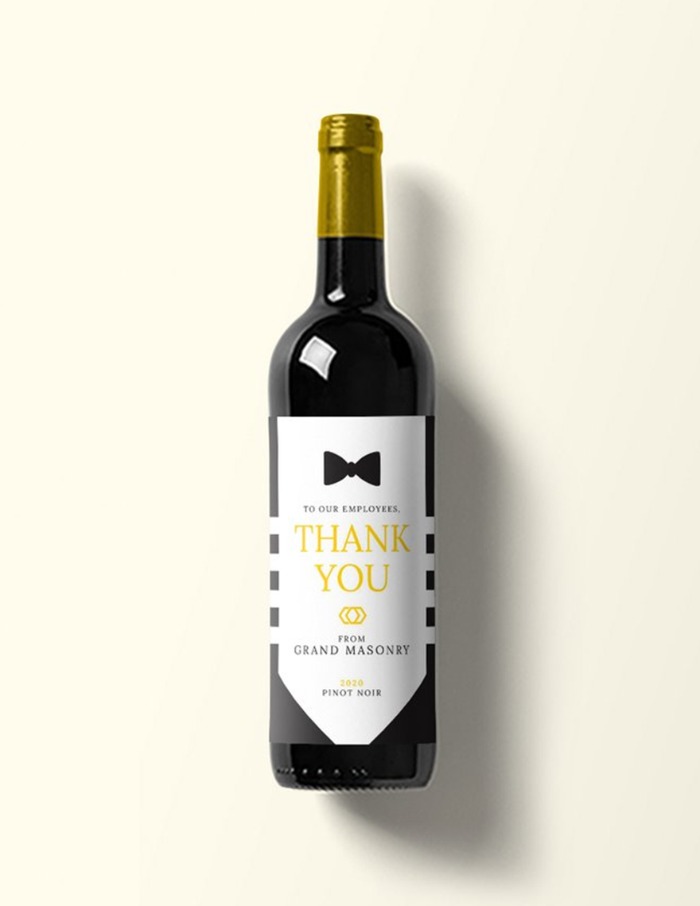 Print: Custom Black Tie Wine Label