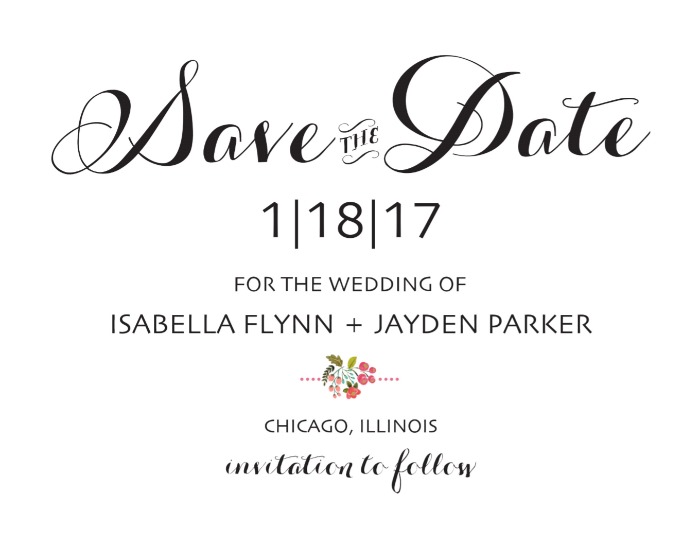 Audrey Free Printable Wedding Save the Dates