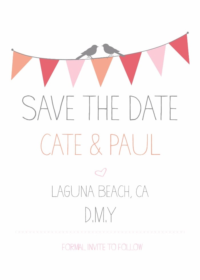 Print: Bunting Free Printable Save the Date