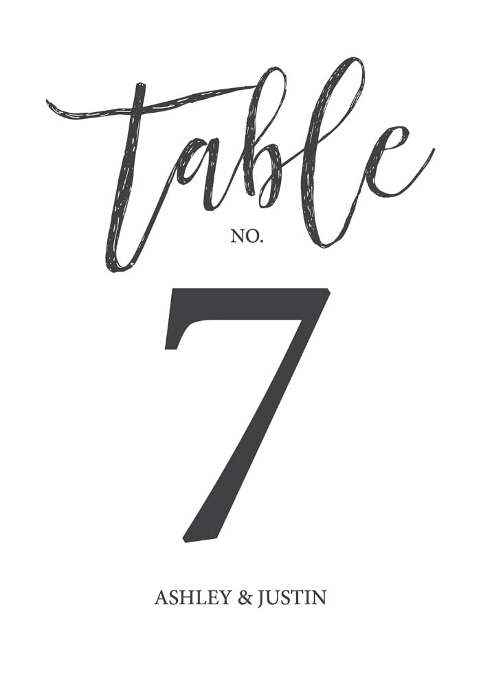 Timeless And Simple Table Number