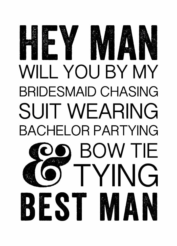 Print: Fun will you be my groomsmen Free Printable