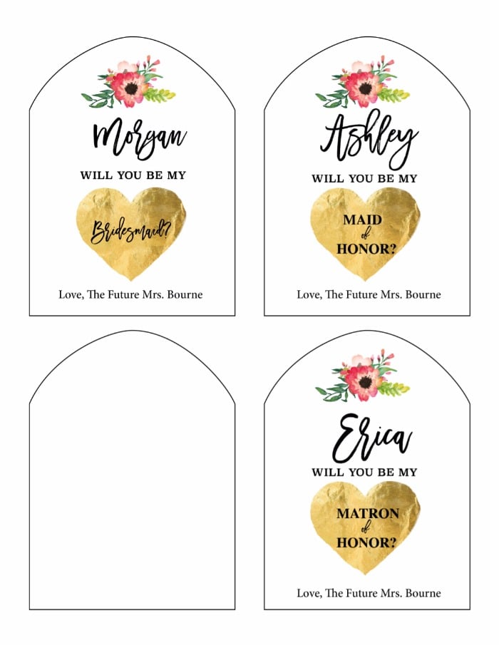 Will You Be My Bridesmaid Free Printable Wine Labels