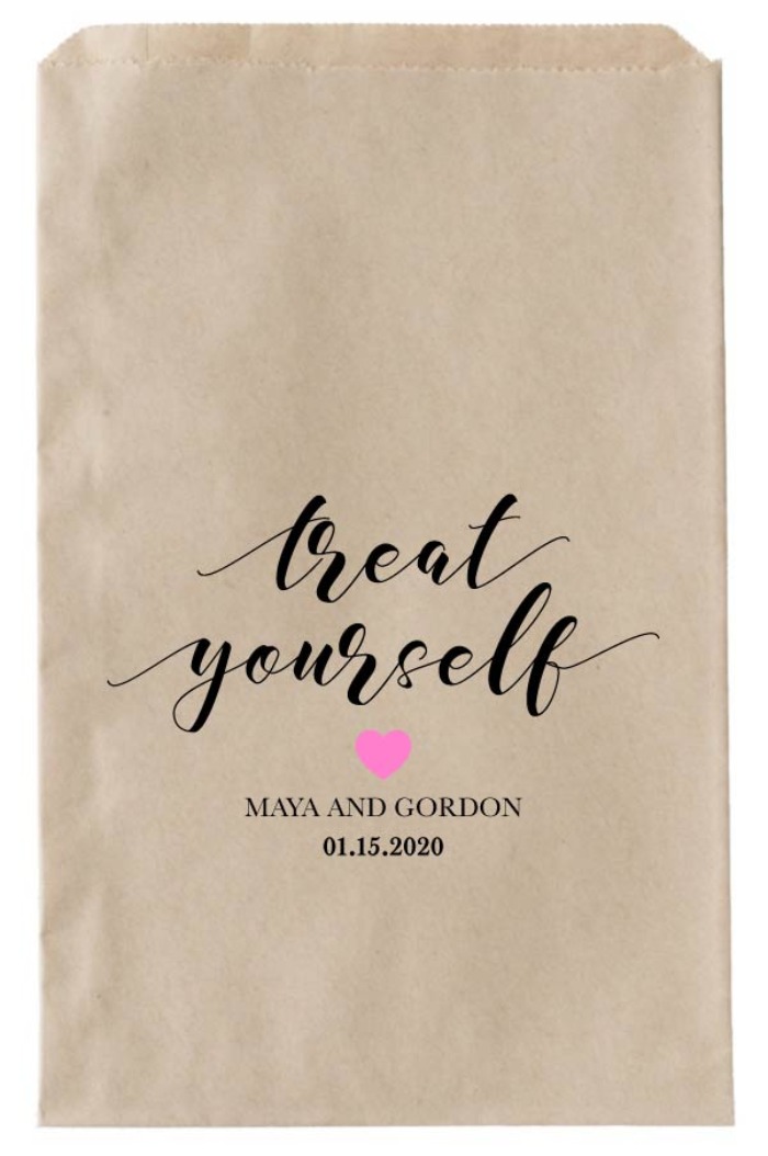 Printable Treat Yourself Wedding Favor Bags