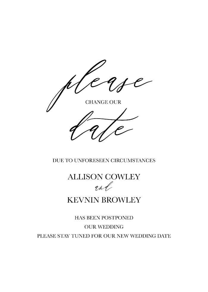 Print: Printable Wedding Cancellation Announcement