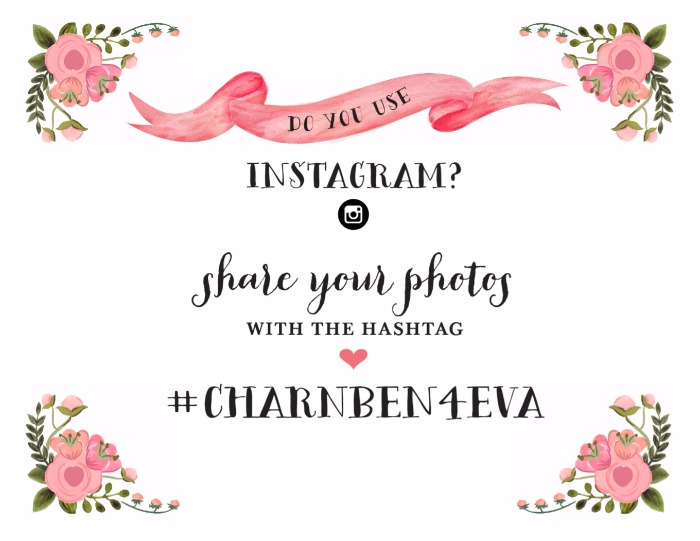 Peach Flowers Free Printable Instagram Hashtag Wedding Sign