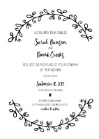 wreath wedding invite