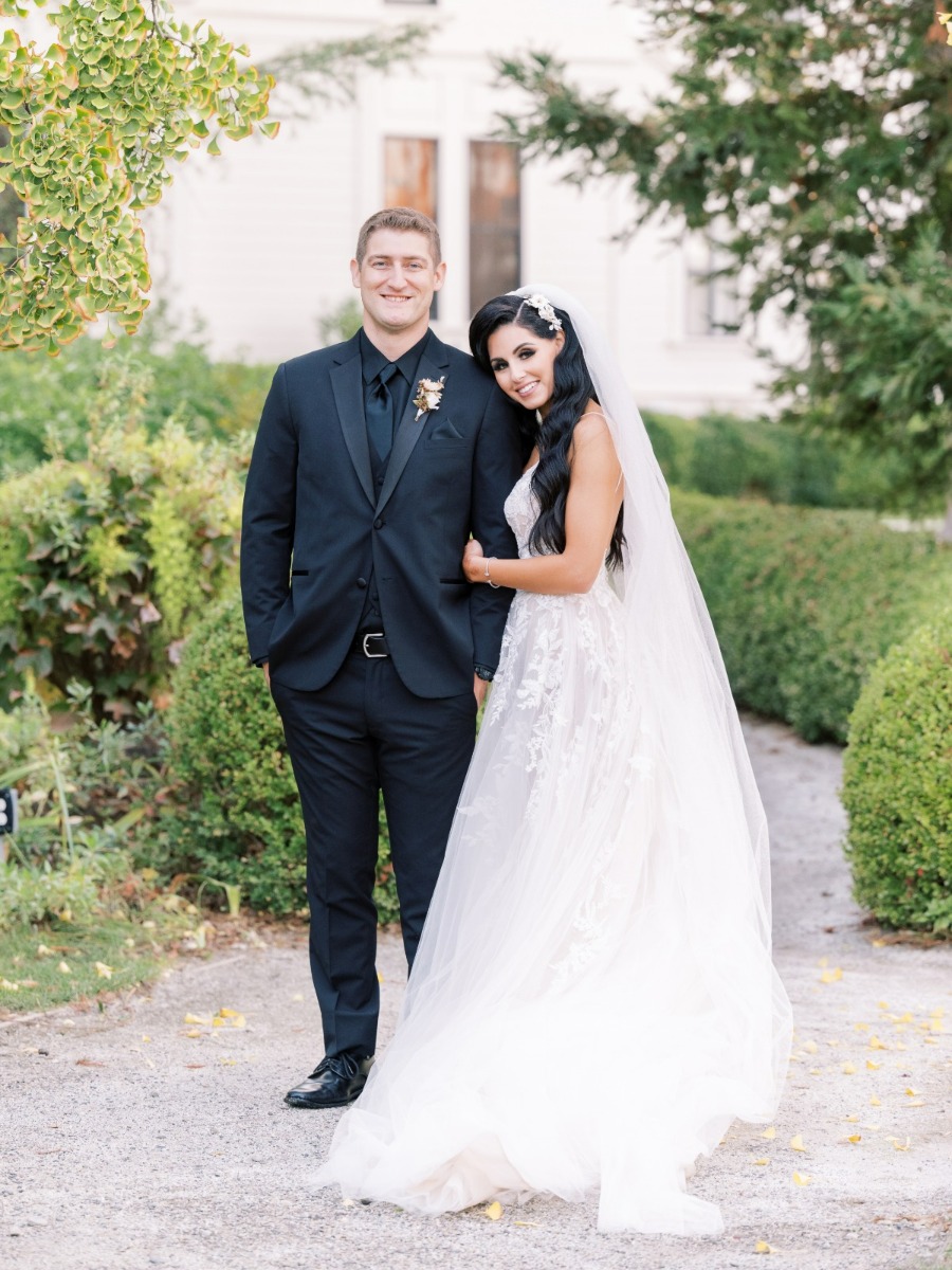 Portrait of bride and groom