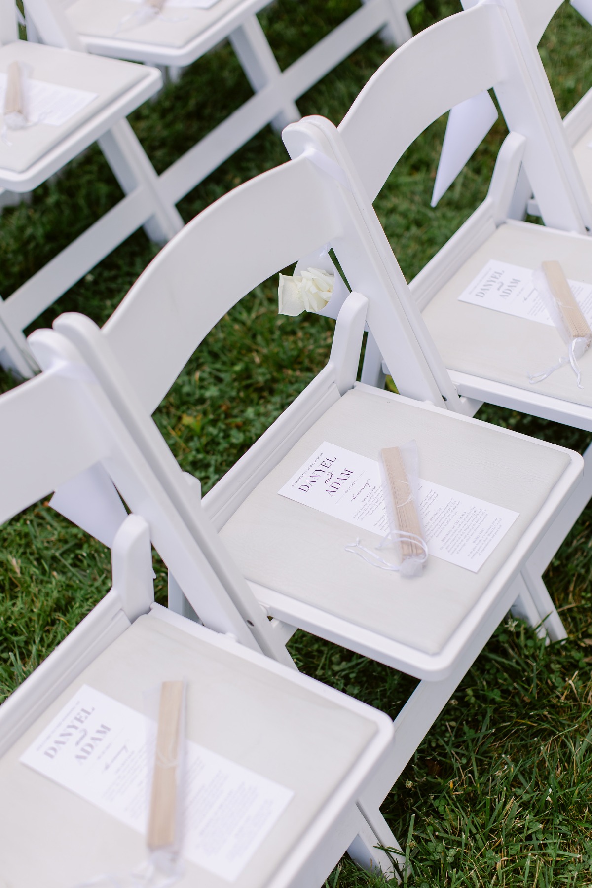 Ceremony chairs and program