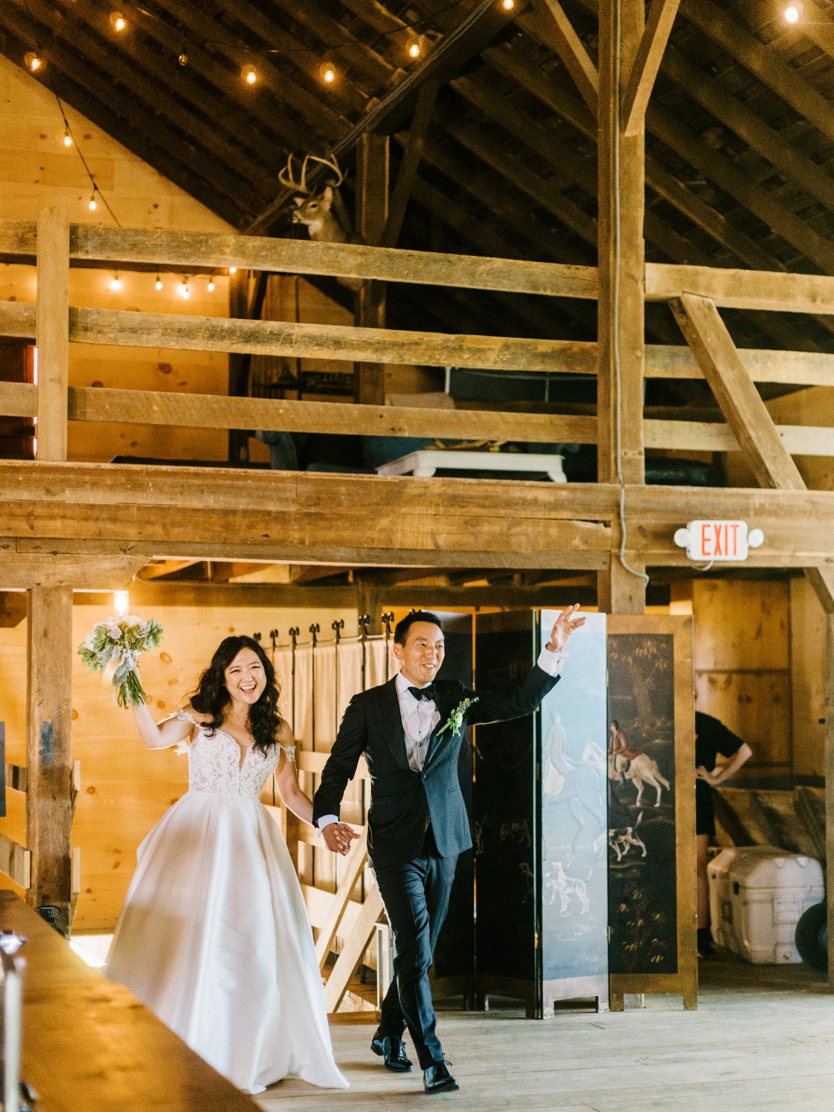 Bride and Groom entering reception