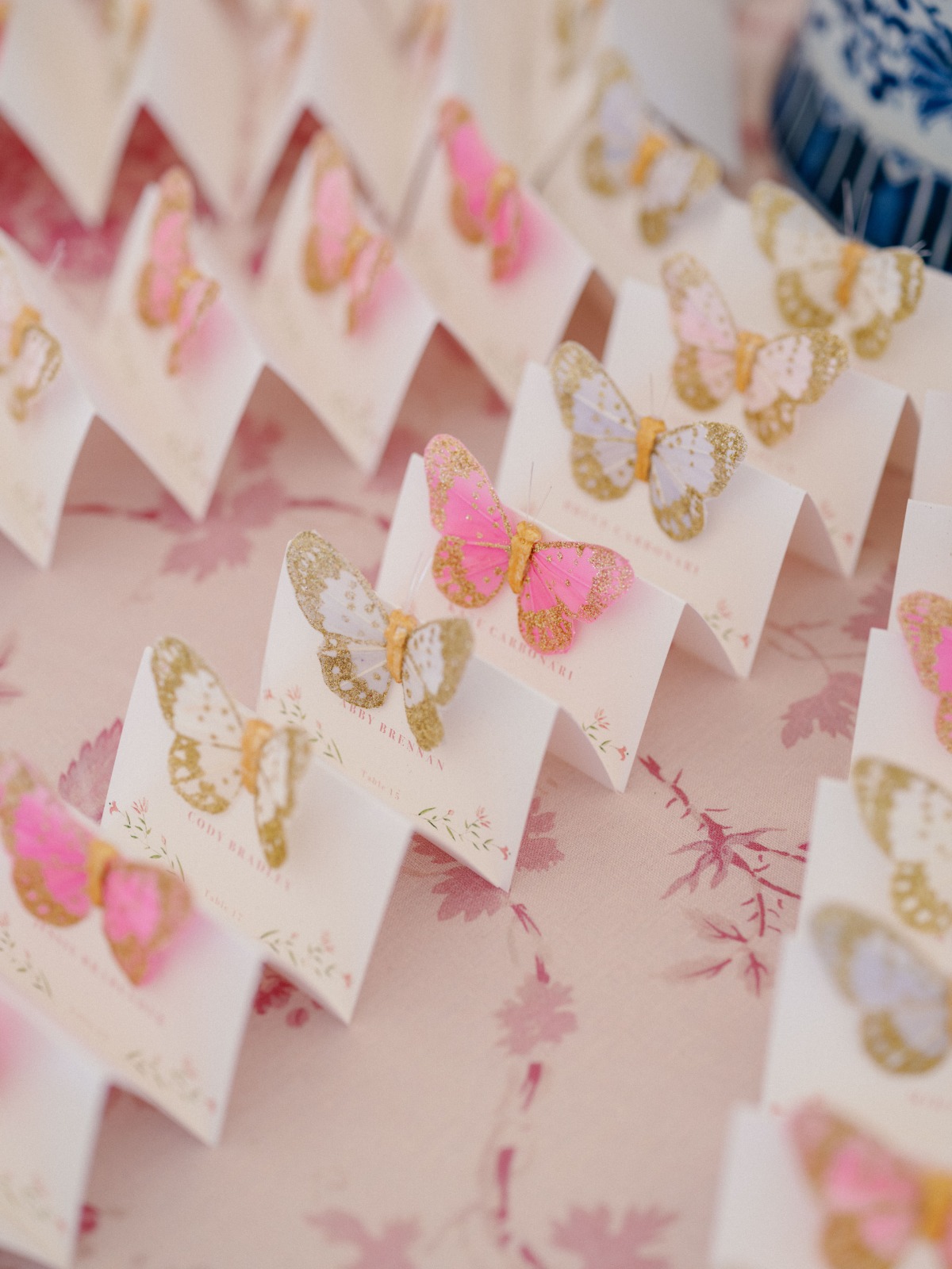 Place cards with butterflies
