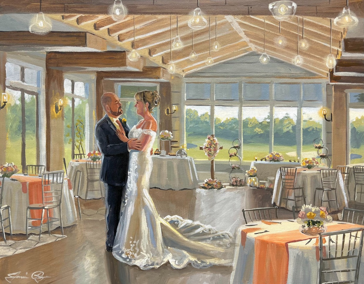 live wedding painting