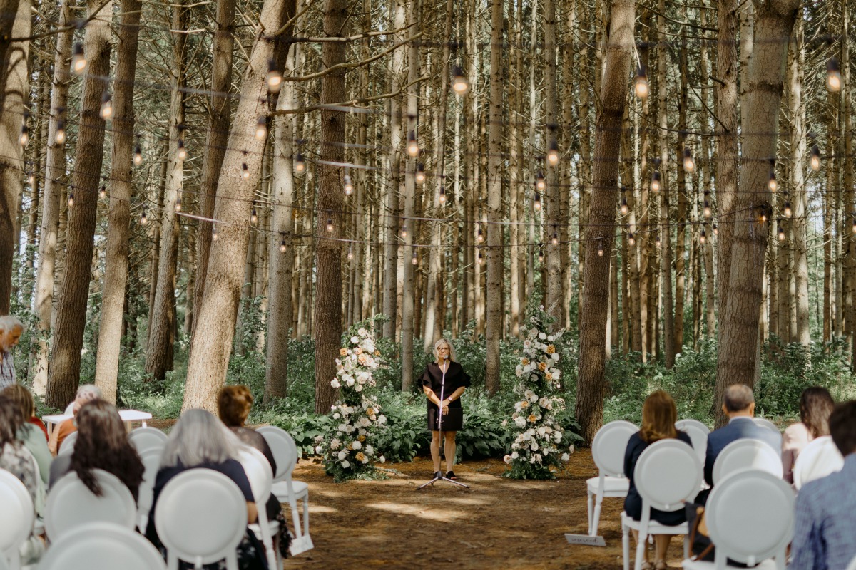 Officiant waiting at ceremony space