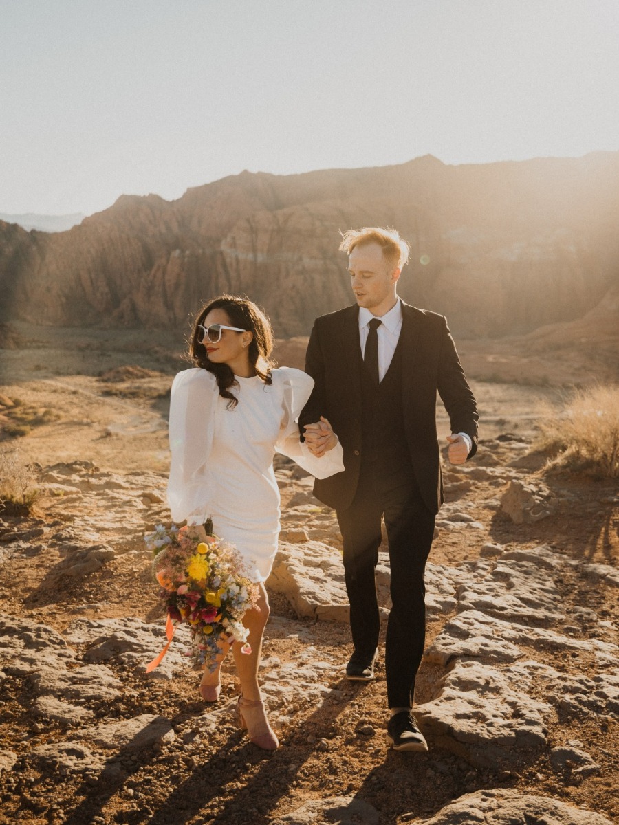 Vintage Prevails at this Boho-Inspired Golden Hour Utah Elopement