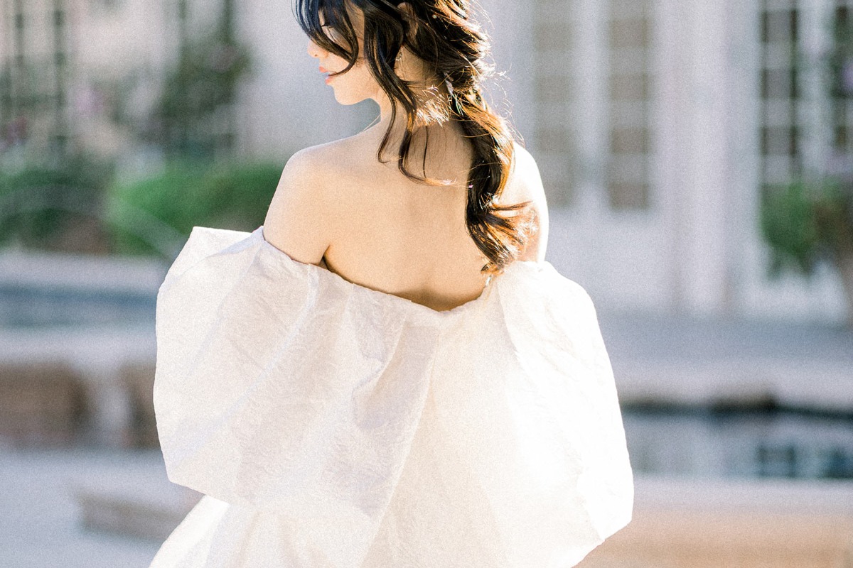 off the shoulder gown