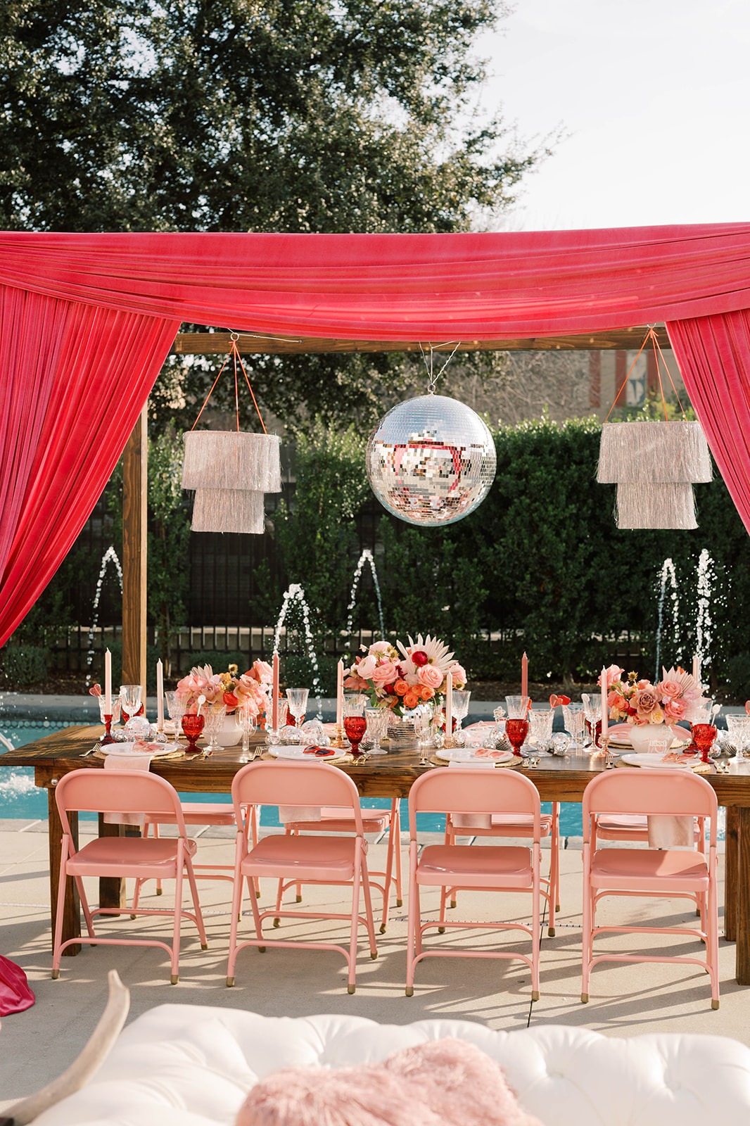 Pink Table Decor Set Up