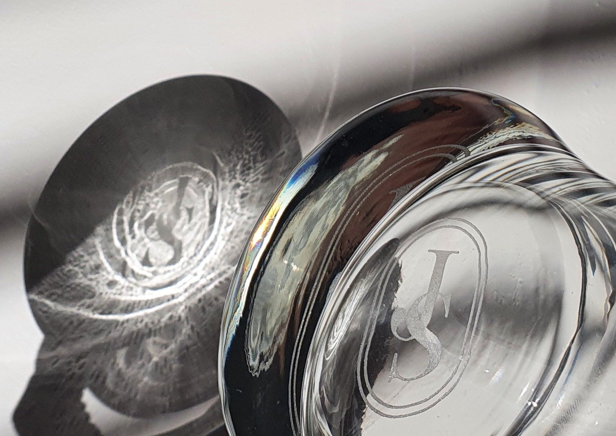 Bonheur Monogram on Glassware by DesigningLove.co