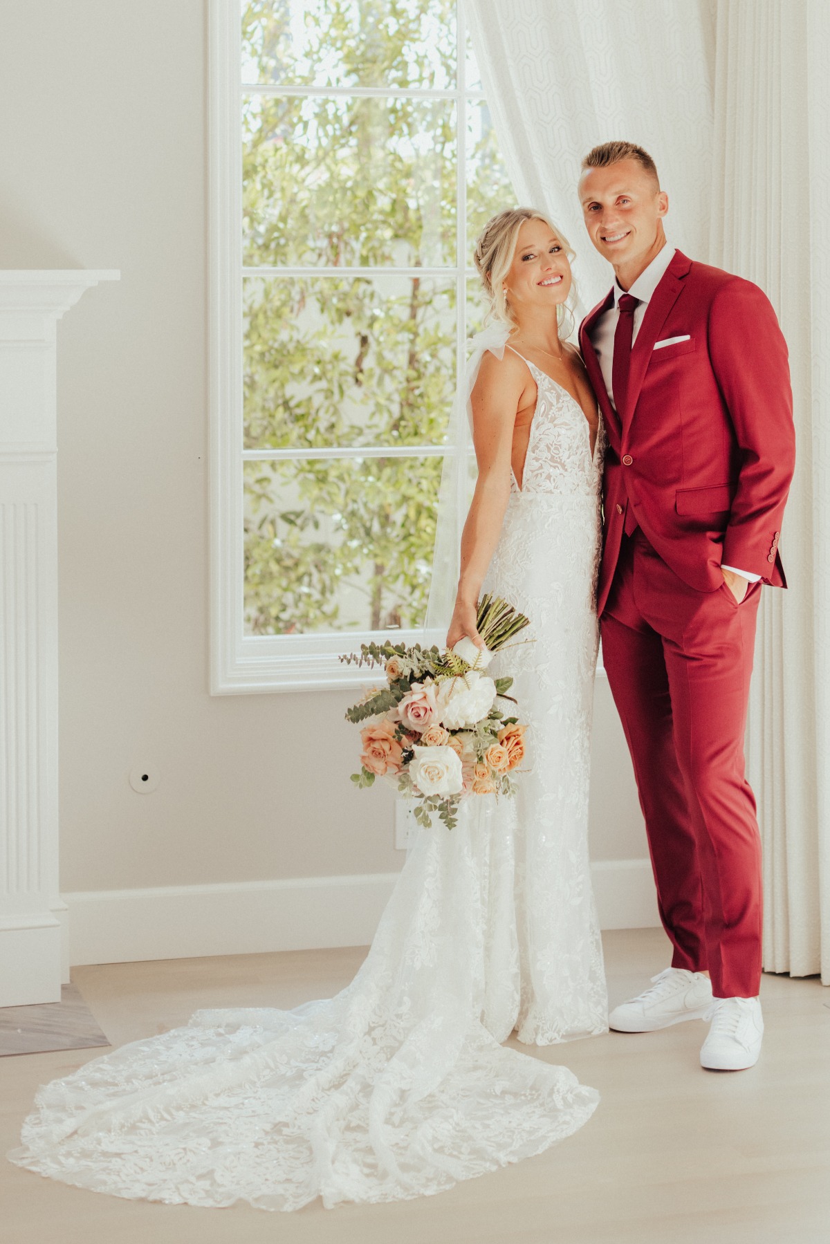 Gorgeous Bride with Bold Suited Groom