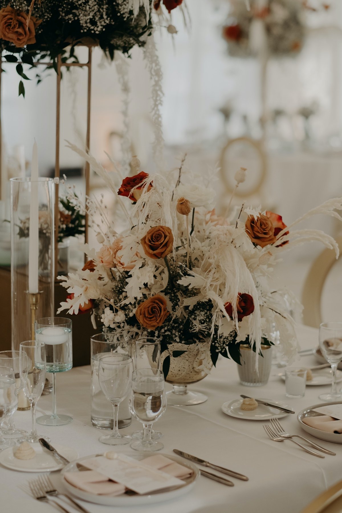 vintage wedding decor and florals