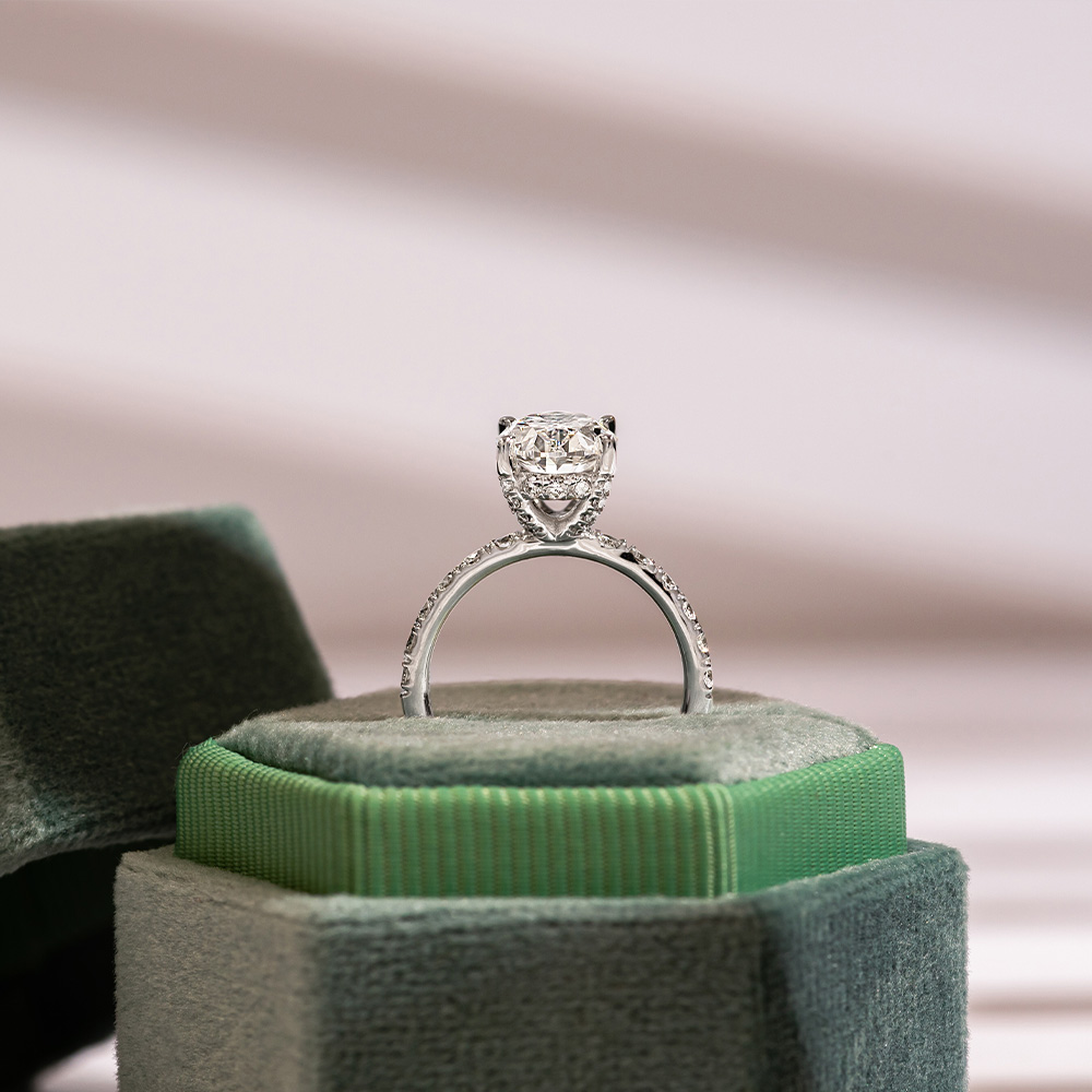 Enhanced Hidden Halo with Diamond Prongs