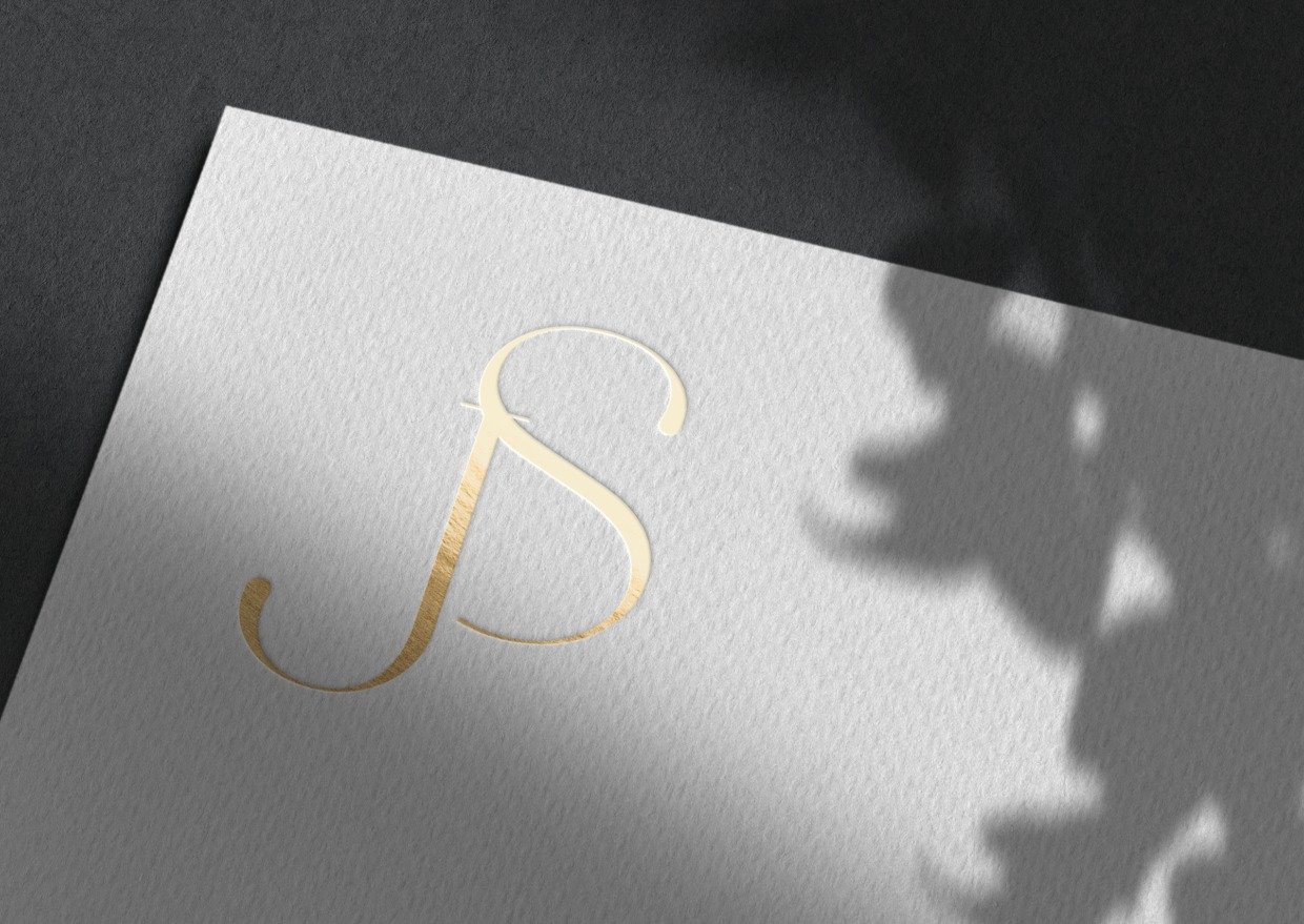 Jadore Wedding Monogram in Gold Foil by DesigningLove.co