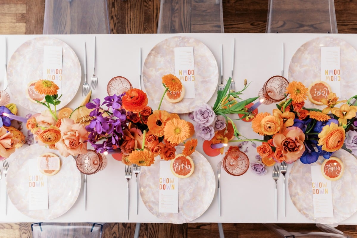 Colorful place settings