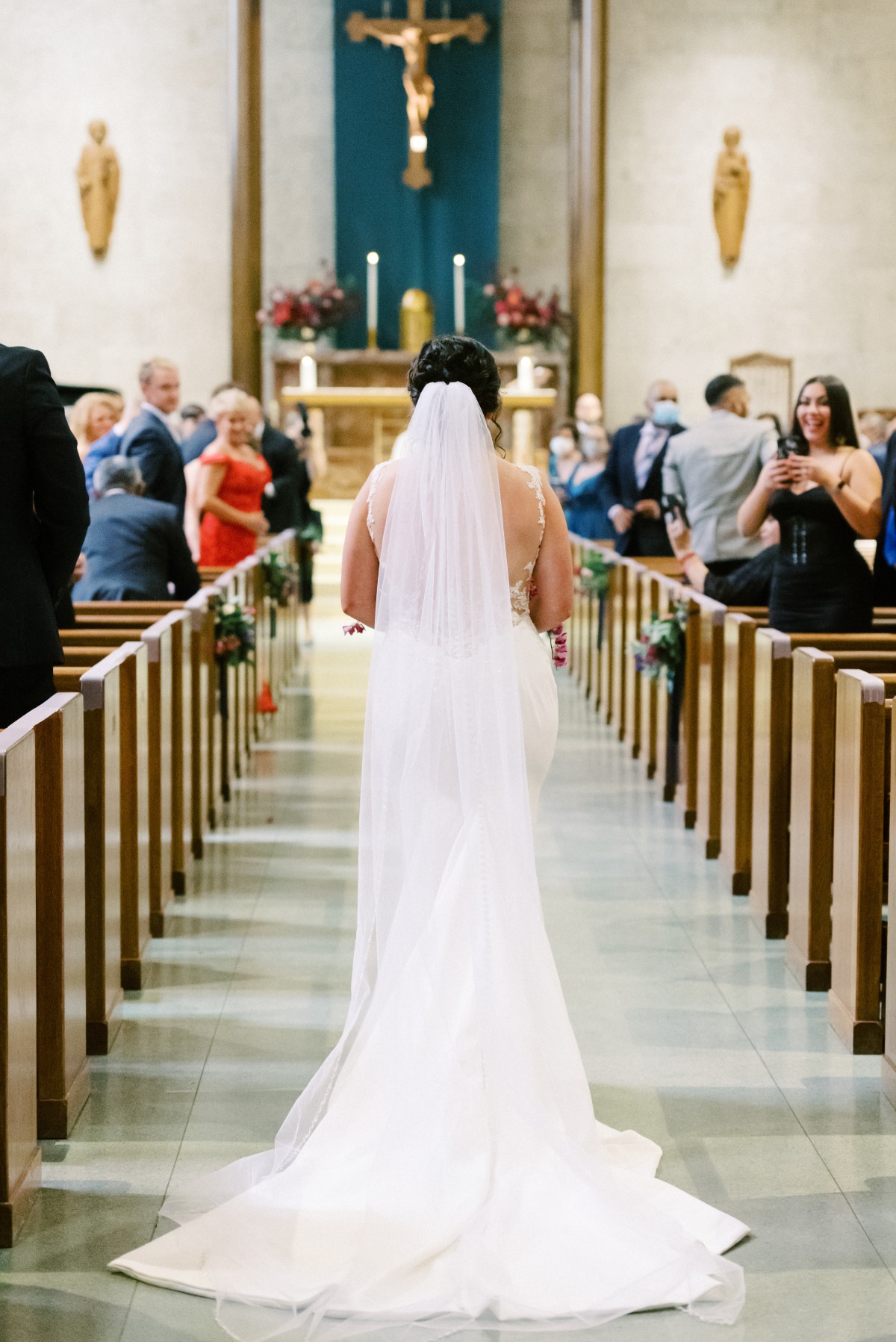 Bride walking down aisle