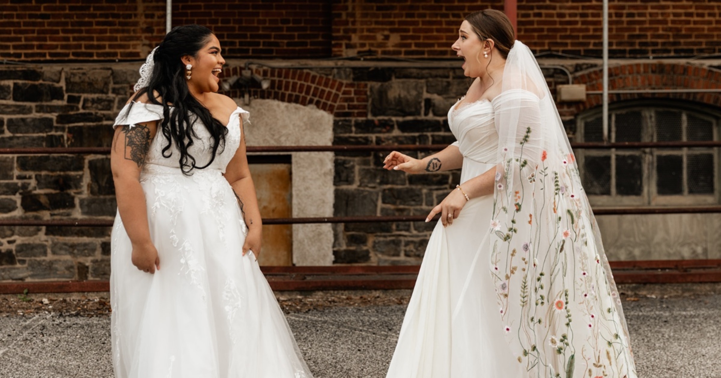 Baltimore Brides Wed in Soft Industrial Wedding