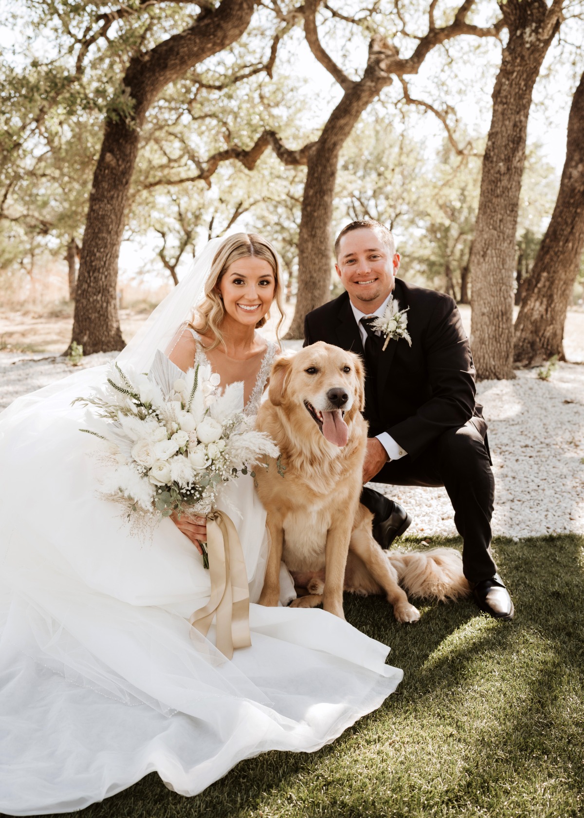 Couple with Ring Bearer Dog