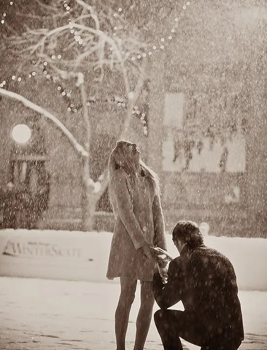 snowy surprise proposal