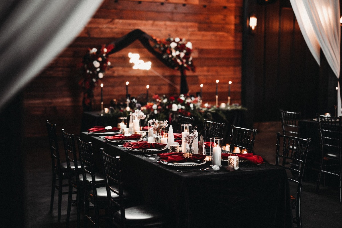 dark moody wedding table