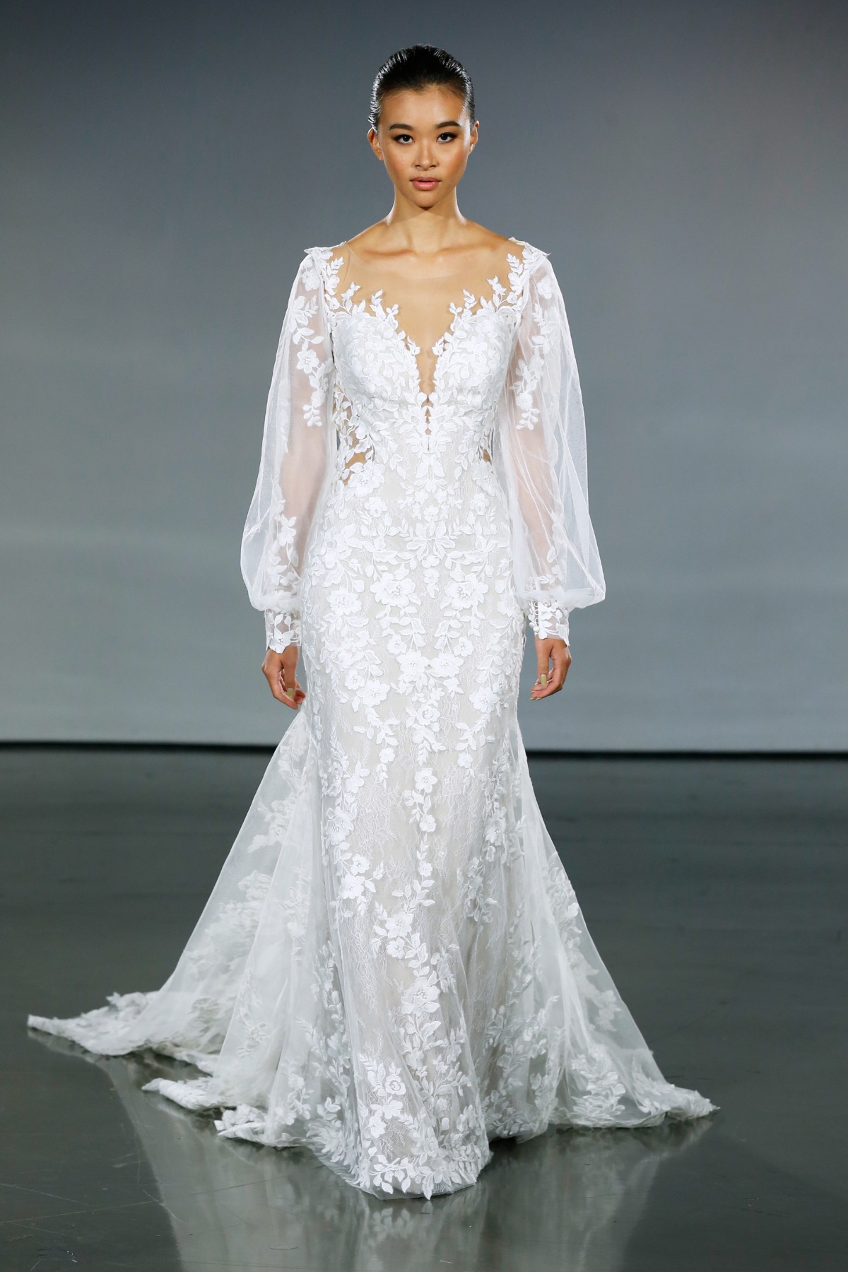 Romantic lace wedding dress from the The Fall 2023 Empire Collection From Morilee