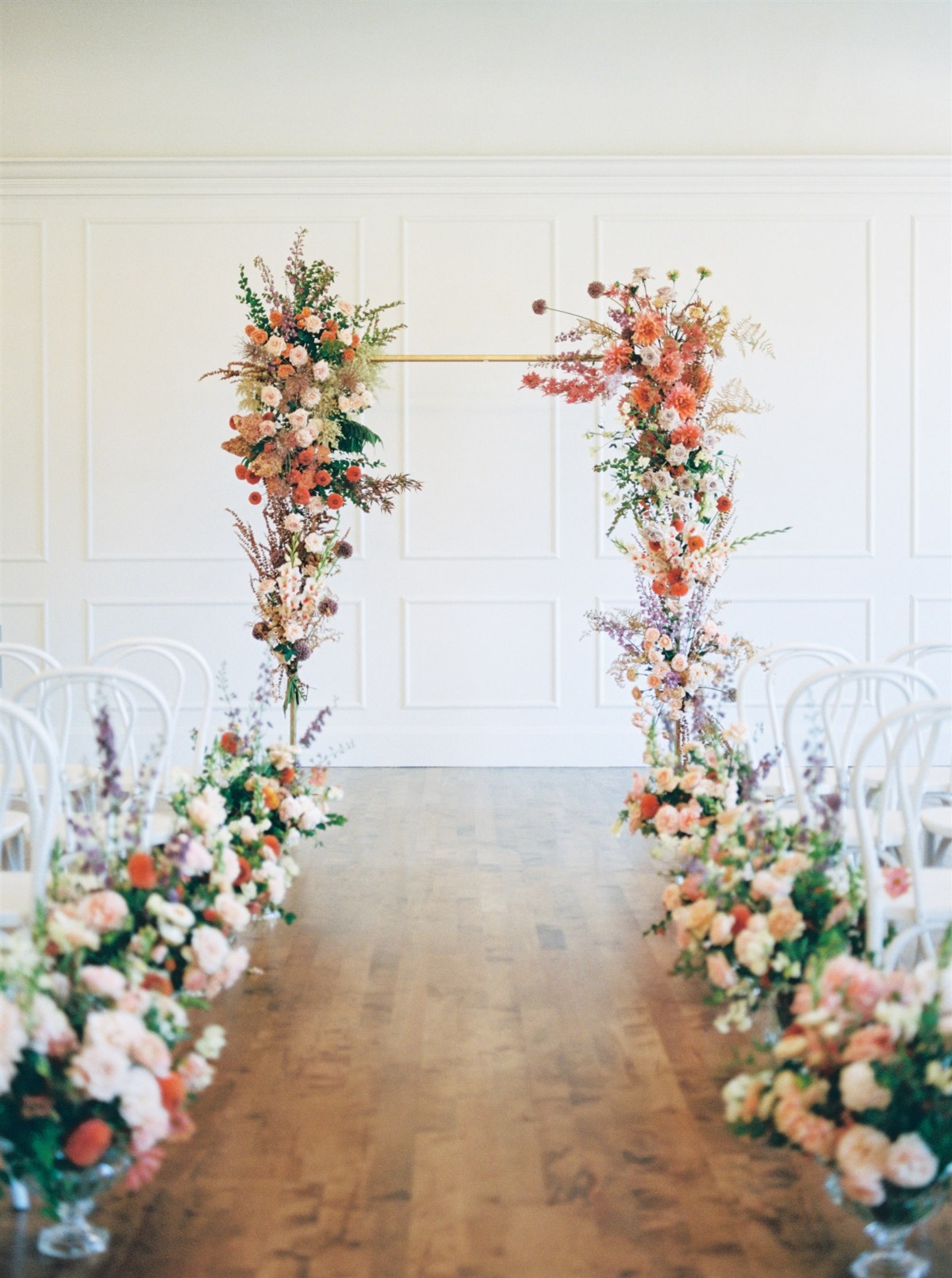 Wedding ceremony with floral focus