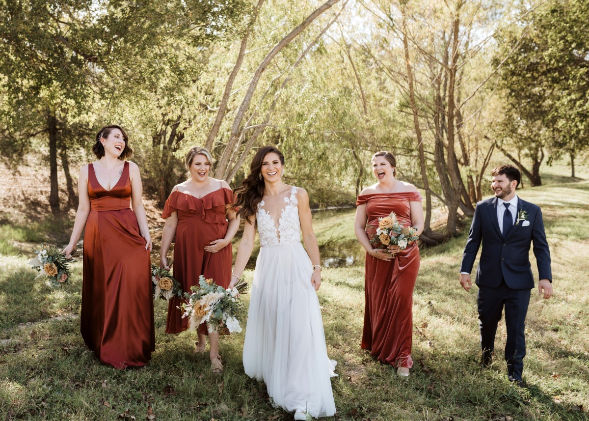 How to style rust bridesmaid dresses