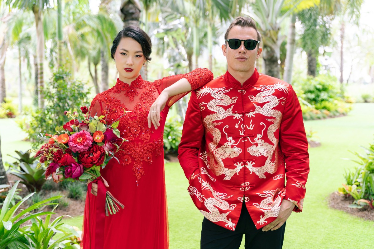 Traditional Asian wedding attire
