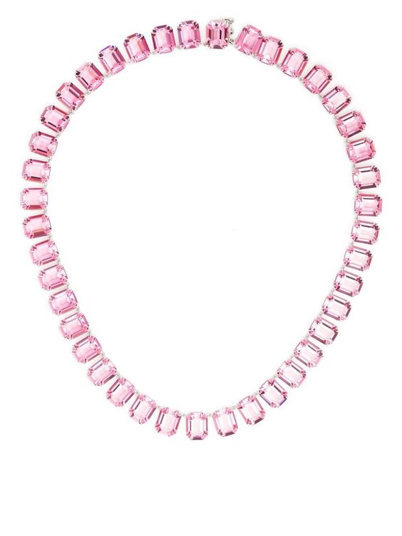 pink crystal necklace