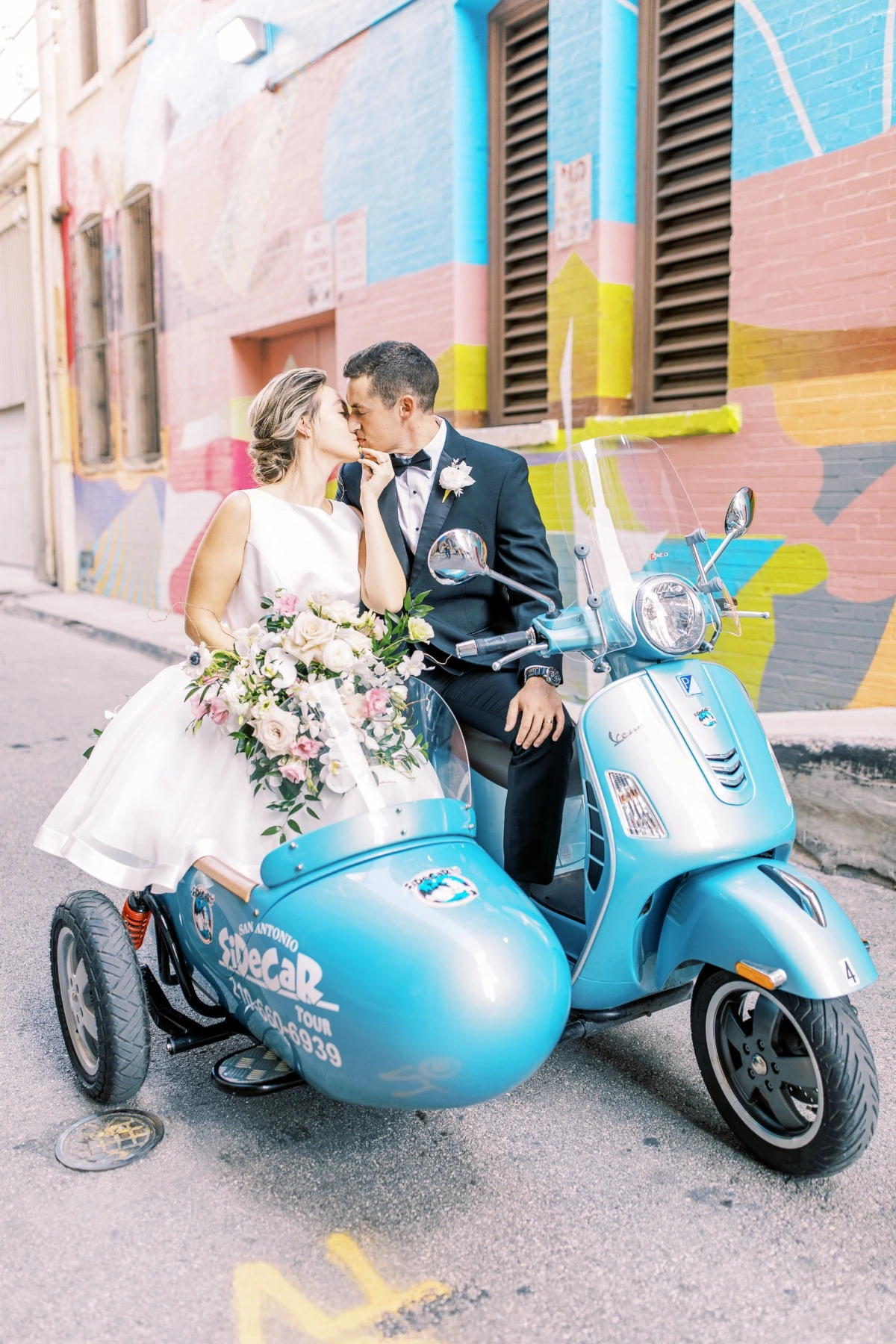 vespa wedding exit