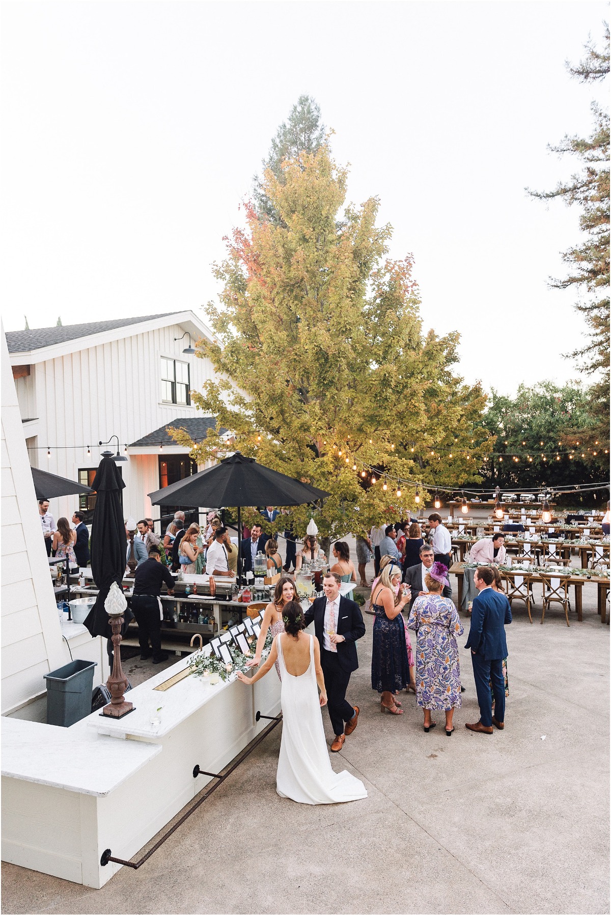 outdoor California wedding reception