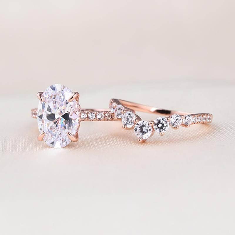 BDNY.RoseGoldOvalCutWhiteStoneWeddingSet.4