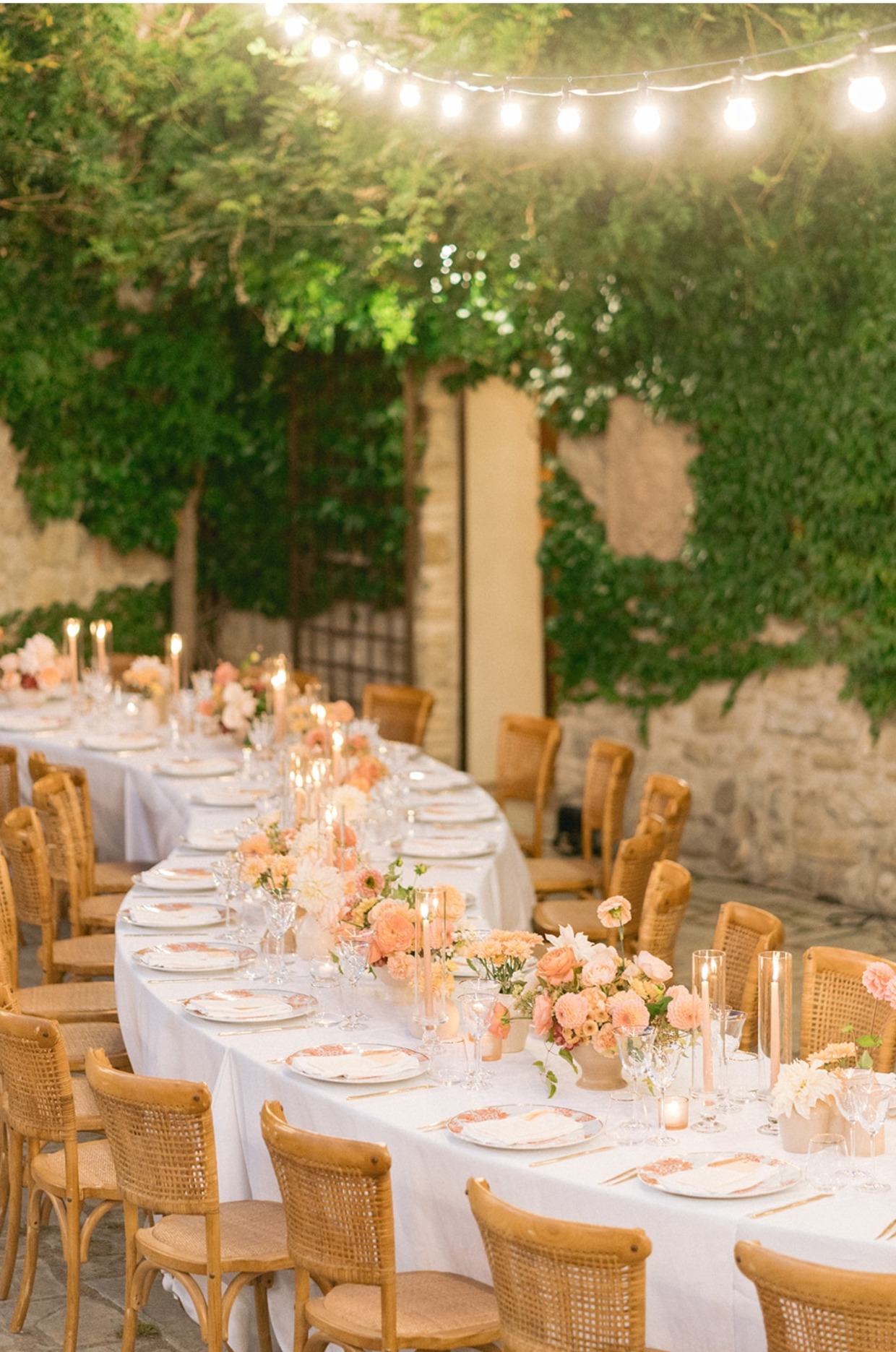 Beautiful lights above table